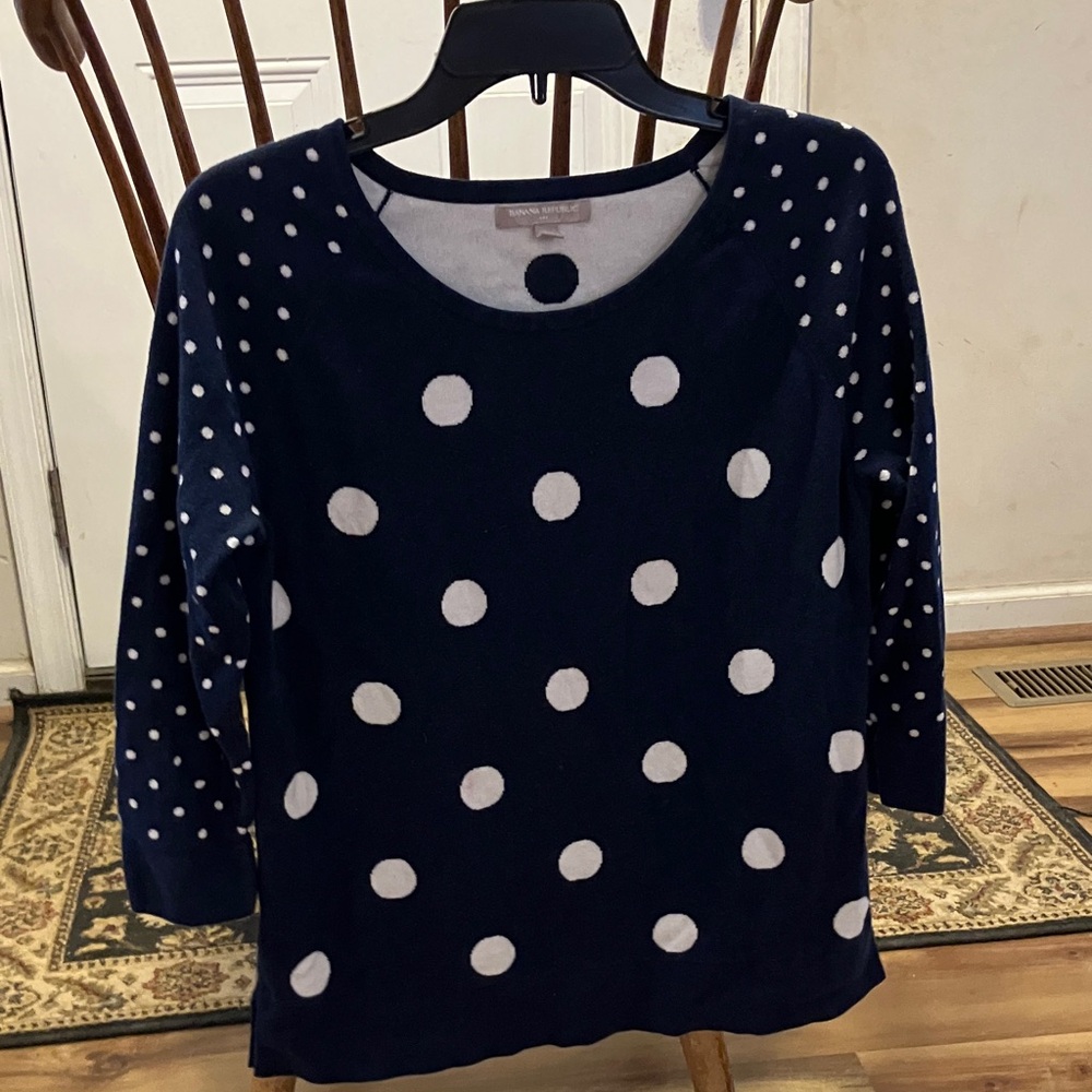 Banana Republic Navy and White Sweater
